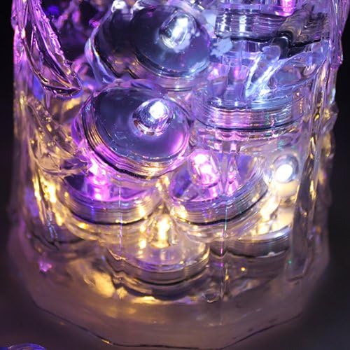 Bright LED Floral Tea Light Submersible Lights for Party Wedding (Amber, 30 Pack)