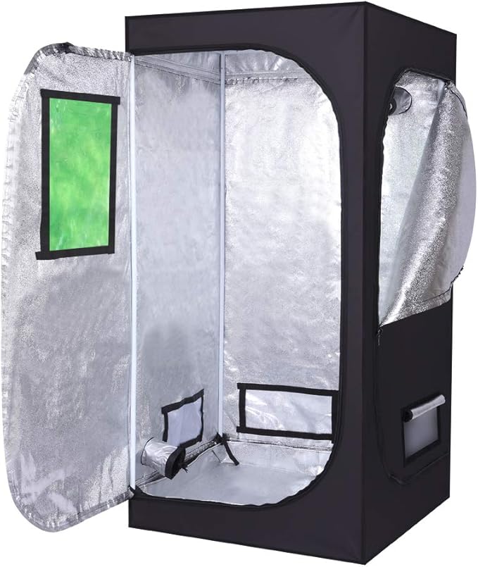 32"x32"x64" Mylar Hydroponic Grow Tent Grow Room with Obeservation Window and Removable Floor Tray for Indoor Plant Growing (32" x 32" x 64")