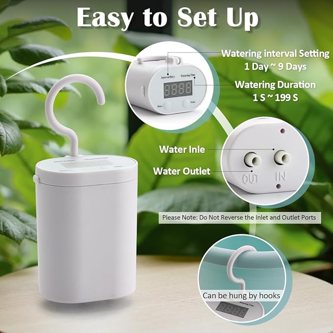 Hanging Planters 10 Inch, 4 Pcs Flower Pots Automatic Watering System Set, Self Watering Hanging Basket with Drainage Hole for Indoor Outdoor Plants, Decor, Blue