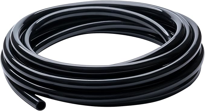 Black Vinyl Tubing 3/8” ID × 1/2” OD - 10 Feet PVC Flexible Plastic Tube Hybrid Hose, Transfer Water Air Oil for Pond Fountain Garden, Non-toxic and BPA free