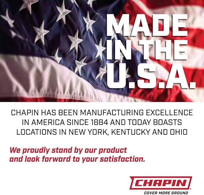 Chapin 60114 Made in USA 4-Gallon Backpack Sprayer with 3-Stage Filtration System Pump Pressured Sprayer, for Spraying Plants, Garden Watering, Lawns, Weeds and Pests, Translucent White