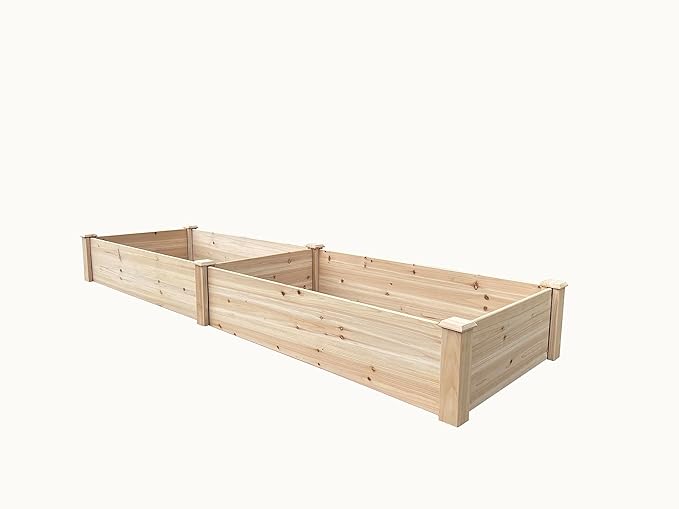 BTExpert 8ft x 2ft Horticulture Raised Garden Beds Elevated Planting Divisible Large Wooden Planter Box Kit Stand for Vegetable Herbs Flower Backyard Patio Balcony Bed Liner Outdoor Clear Natural Wood