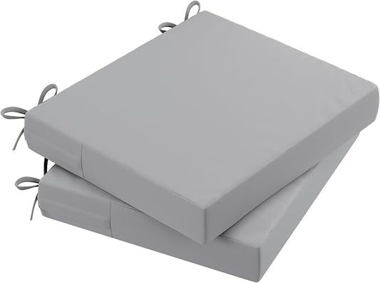 AAAAAcessories Outdoor Seat Cushions for Chairs, Waterproof, Fade-Resistant Patio Furniture Replacement Cushions, 18.5" x 16" x 3", Set of 2, Gray