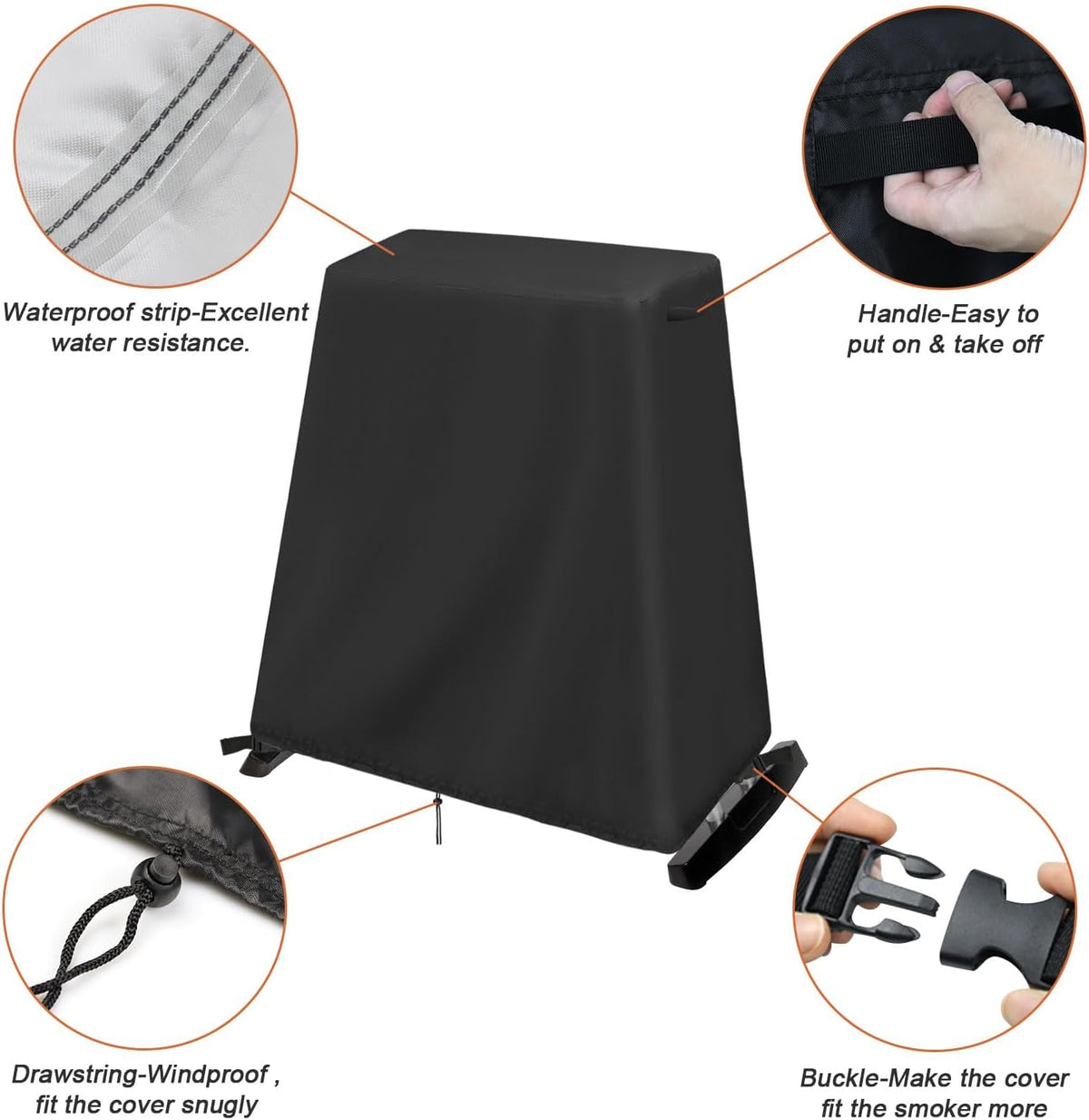 Outdoor Grill Stand Compatible for Cuisinart CGG-180, Petit Gourmet Portable Gas Grill - VersaStand Cover, Waterproof, Drawstring Design - 30 x 20 x 29 Inch