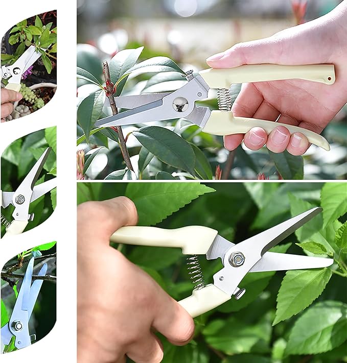 BUGUI Lightweight Garden Scissors - 7.5" Straight Blade Gardening Tool, Sharp Flower Shears for Cutting Flowers, Trimming Plants, Bonsai, Fruits Picking
