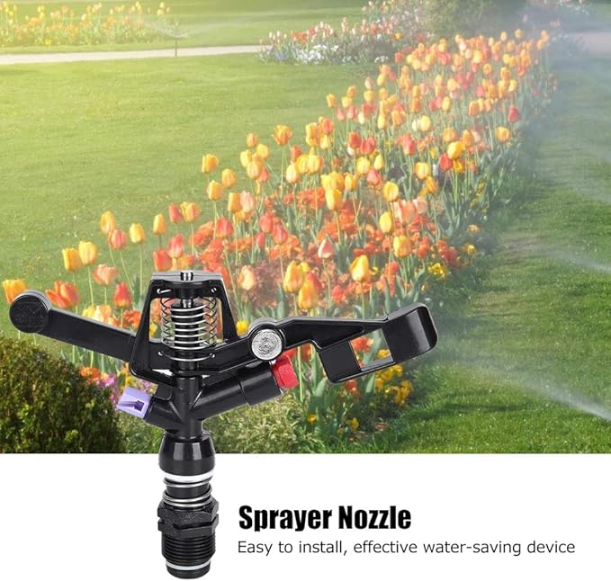 5PCS Garden Impulse Sprinkler Impact Sprinkler for Watering Irrigation, 3/4in DN20 Male Thread