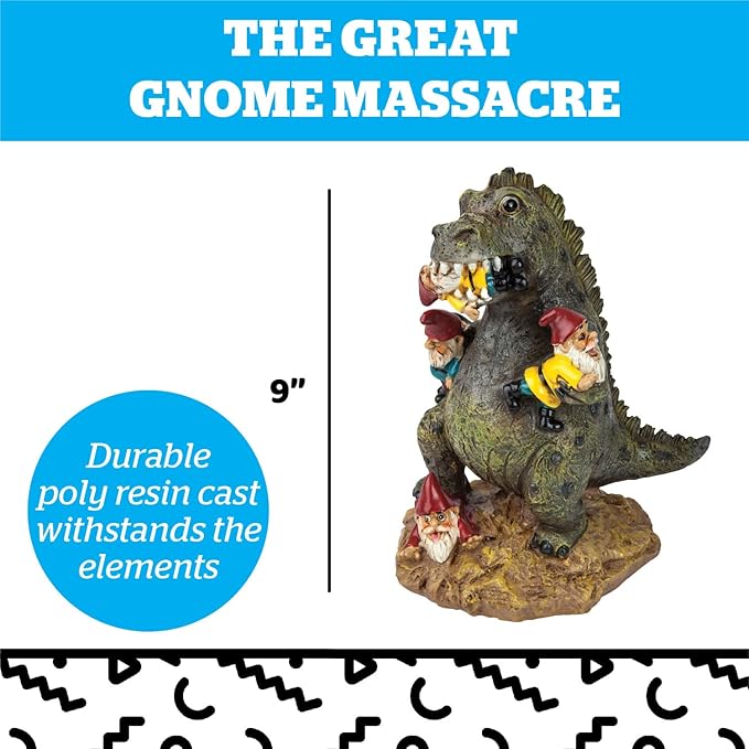 BigMouth Inc Godzilla Garden Gnome Statue, Outdoor Lawn & Yard Monster Figurine Sculpture Decorations, Funny Housewarming Gag Gift