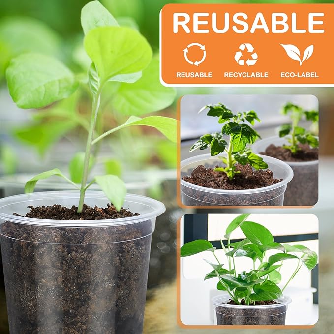 45 Pack 7/6/5/4/3 Inch Clear Nursery Pots for Plants, Clear Plastic Plant Pots with Drainage Holes, Transparent Variety Pack Flexible Garden Pot for Outdoor Indoor, Seed Starting Pots (Clear)