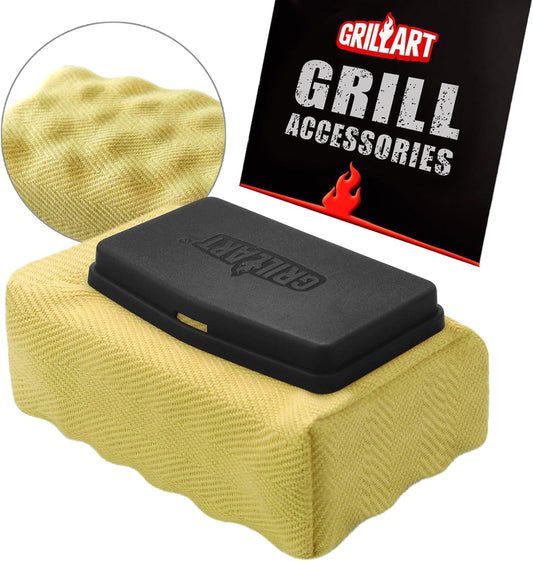 GRILLART Grill Brush Bristle Free, Replaceable BBQ Cleaning Head (No Handle), Safe Replacement Cleaning Pad for Cast Iron/Stainless-Steel Grates - Black