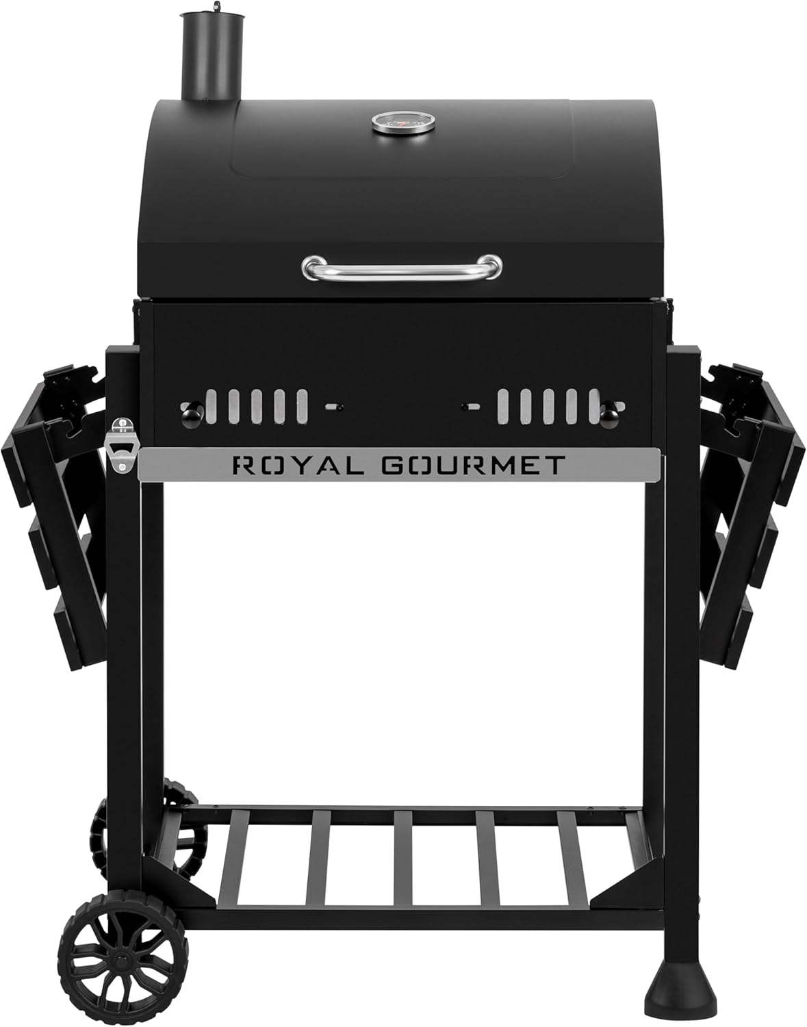 Royal Gourmet CD1824ET Movable Charcoal BBQ Grill with Foldable Side Tables, Outdoor Barbecue Grill with 470 Sq. In. Cooking Area for Outdoor Picnic and Camping Grilling, Black