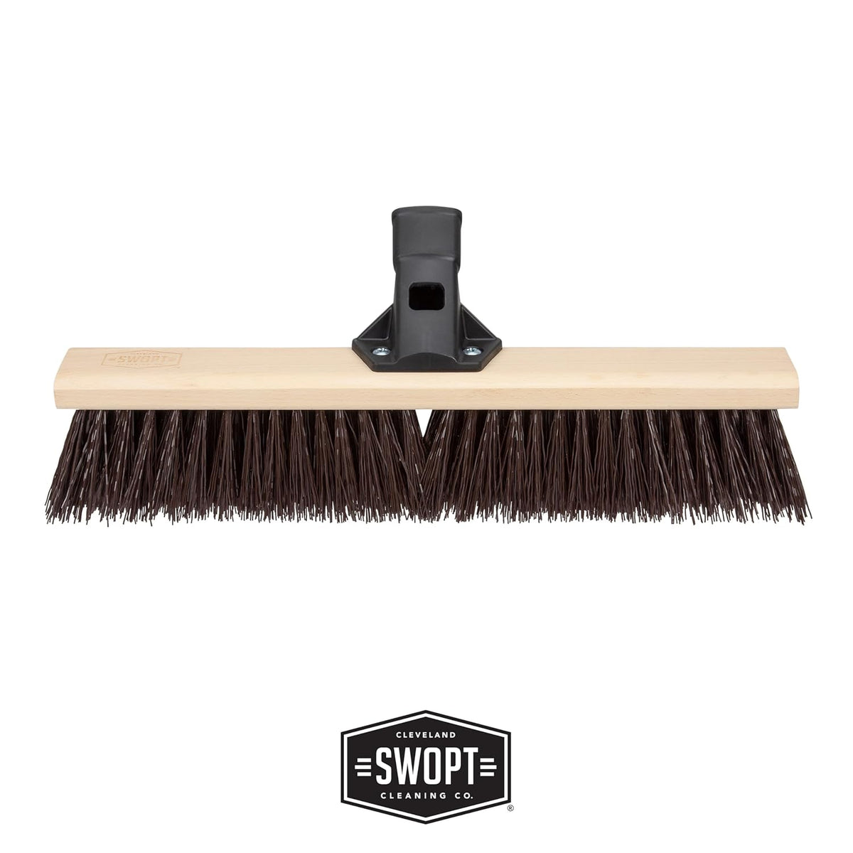 SWOPT 18" Premium Rough Surface Push Broom Head - Outdoor Broom for Driveways, Sidewalks, Patios - Interchangeable With All SWOPT Products for Efficient Cleaning & Storage