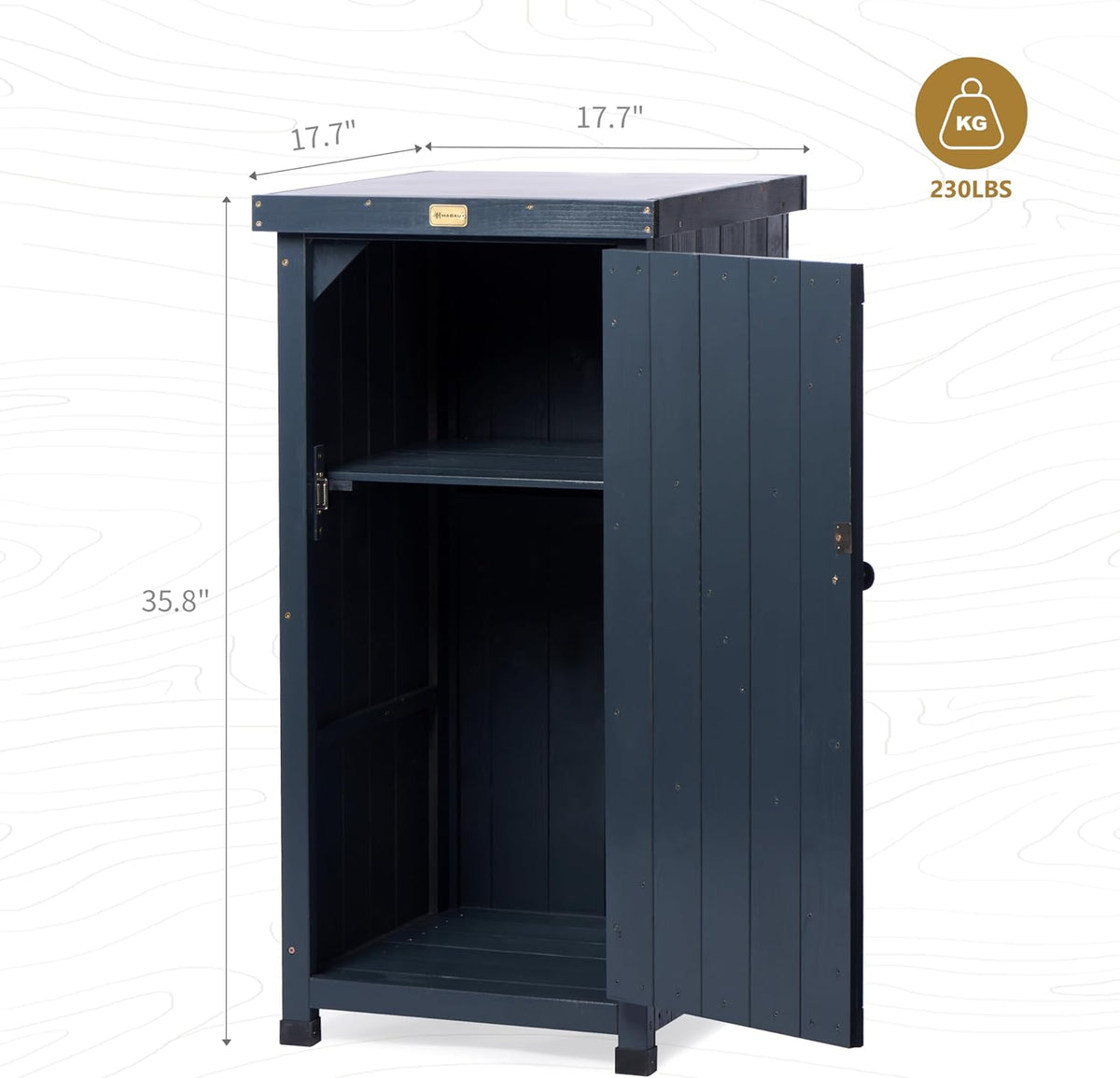 Outdoor Storage Cabinet for Patio, Garden Potting Bench Table with Shelves & Metal-Tabletop, Wooden Planting Work Station, Weatherproof