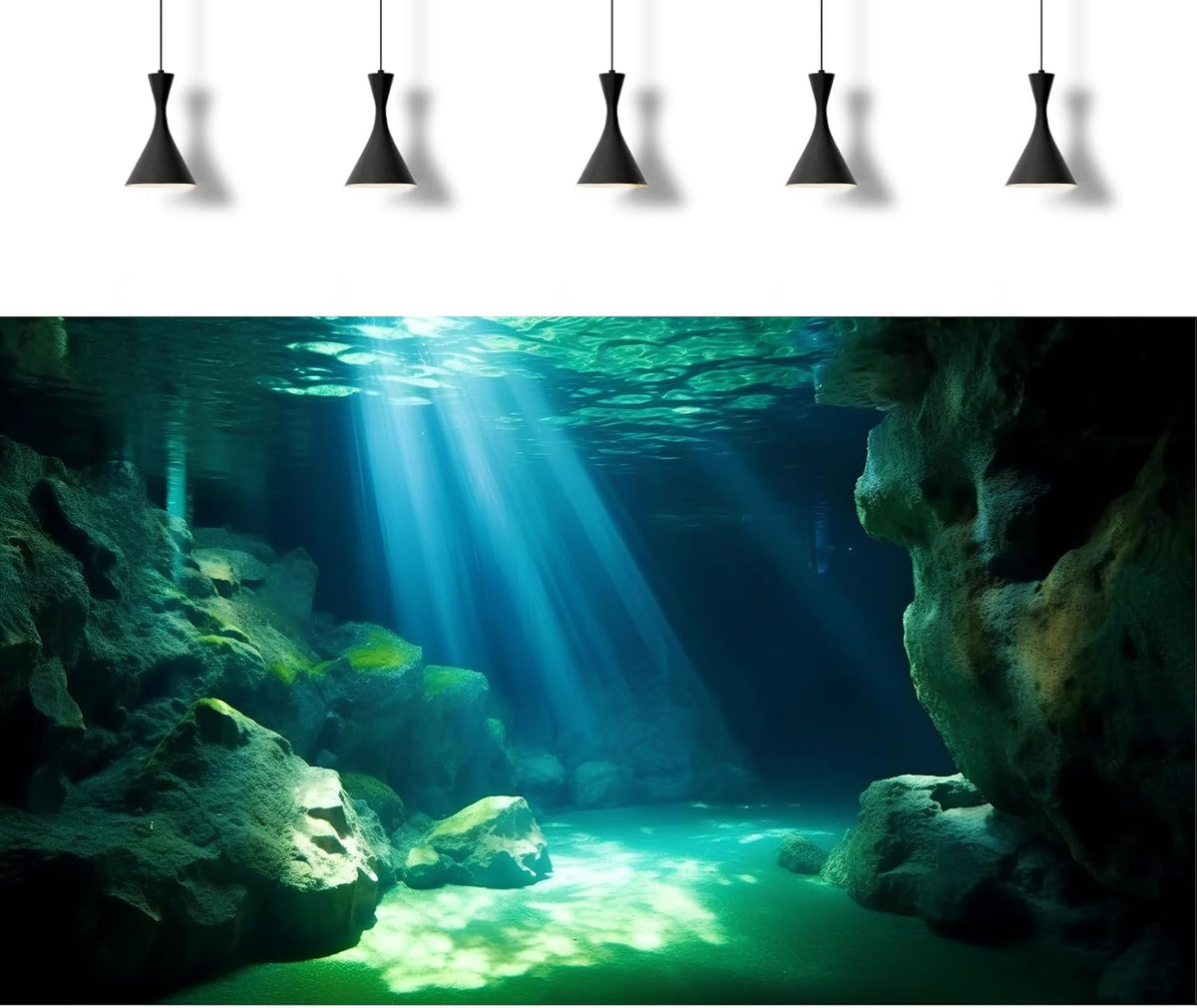 Underwater Fish Tank Background Under The Sea Cave Style Aquarium Background Ocean Floor Cave Sunlight Fish Tank Backdrop Tropical Fish Aquarium Terrarium Backgrounds Decorations 72x24in