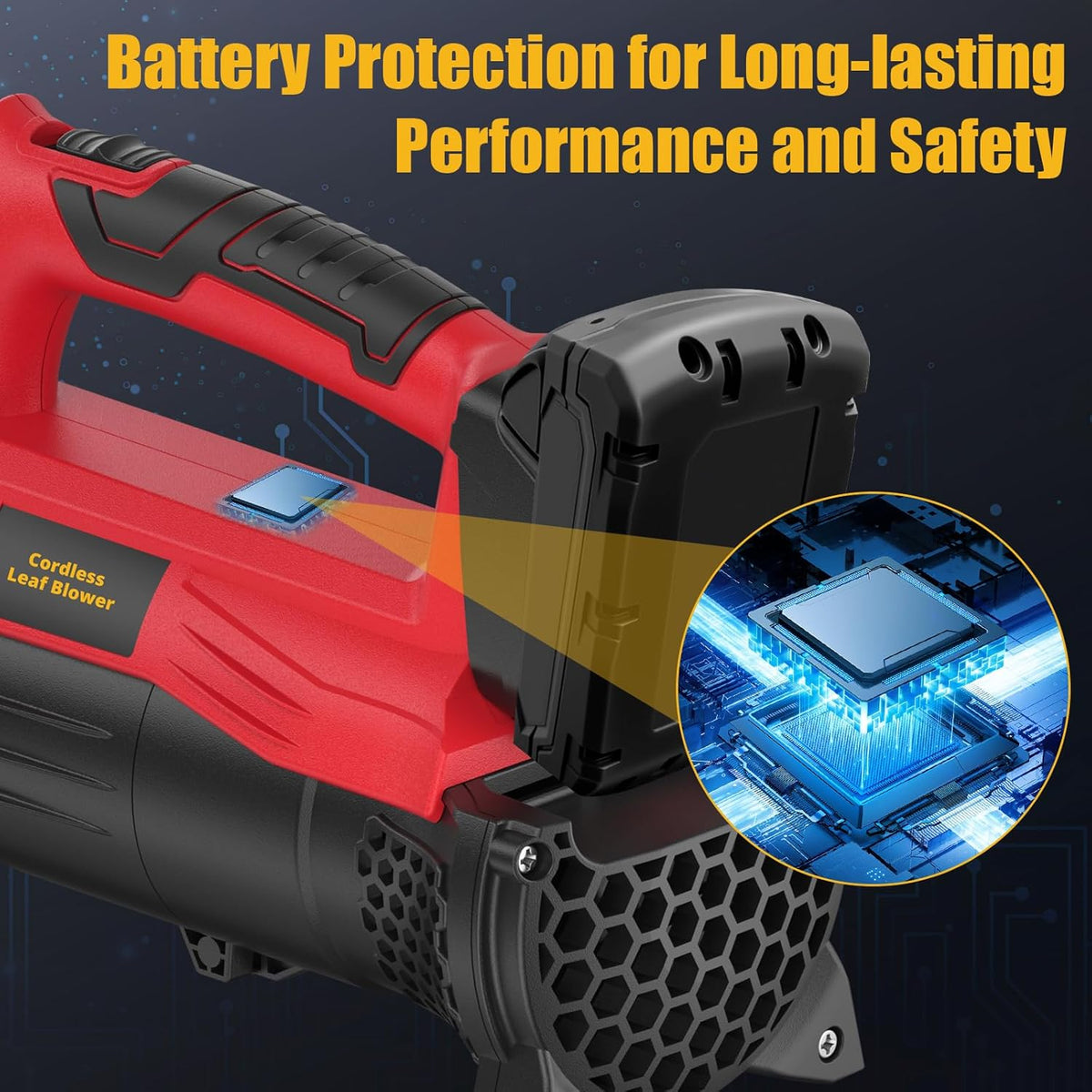 Cordless Leaf Blower for Milwaukee 18V Battery, 450CFM Electric Leaf Blower with 130MPH, Copper Motor, Handheld for Lawn Care, Yard (Battery Not Included) (Red)