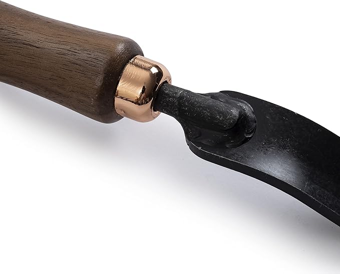 Barebones Dandelion Weeding Fork - Gardening Hand Tools - Japanese Hand Weeder, Weed Puller, and Weed Remover Tool (Walnut/Black)