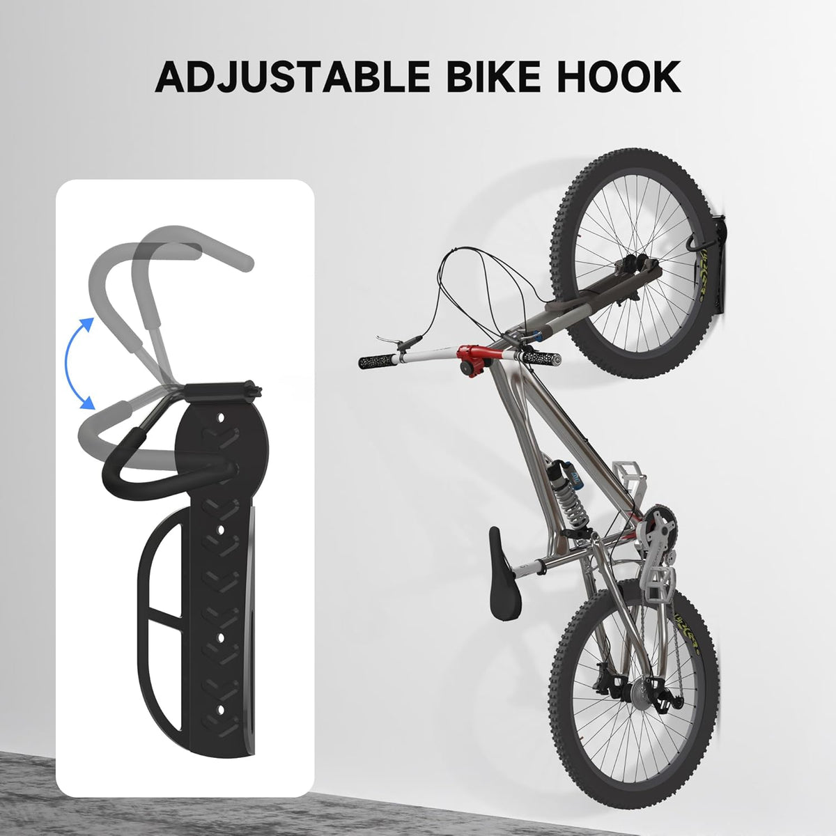 suptek 2 Packs of Vertical Bike Rack Wall Mount - Heavy Duty Garage Bike Hanger for Indoor Storage, Easy to Hang and Detach, Supports Up to 132 lb, BYPA01-2