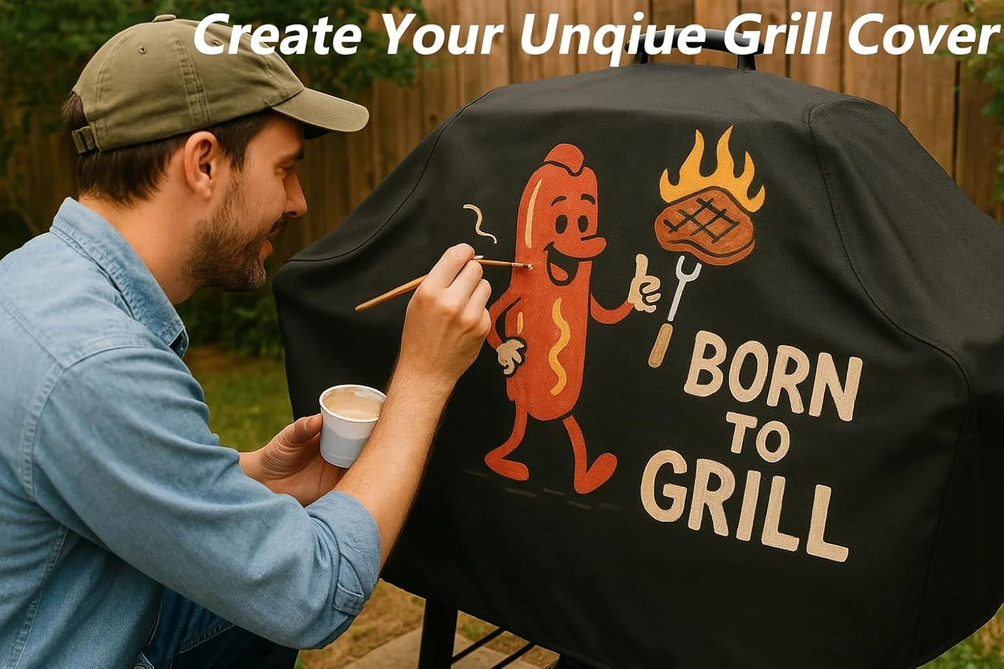 BBQ Grill Cover for Outdoor Grill,58 Inch,Black–Upgraded Lightweight Material,Waterproof,Weather Resistant,UV & Fade Resistant with Adjustable Straps–Gas Grill Cover for Weber,Genesis,Charbroil,etc