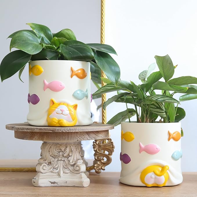 GUGUGO Cute Dog Planter Pots, Colorful Gardening Pots with Drainage Hole, Funny Unique Animal Flower Pots for Indoor Plants, Modern Boho Decor Funky Corgi Gifts for Corgi Lovers