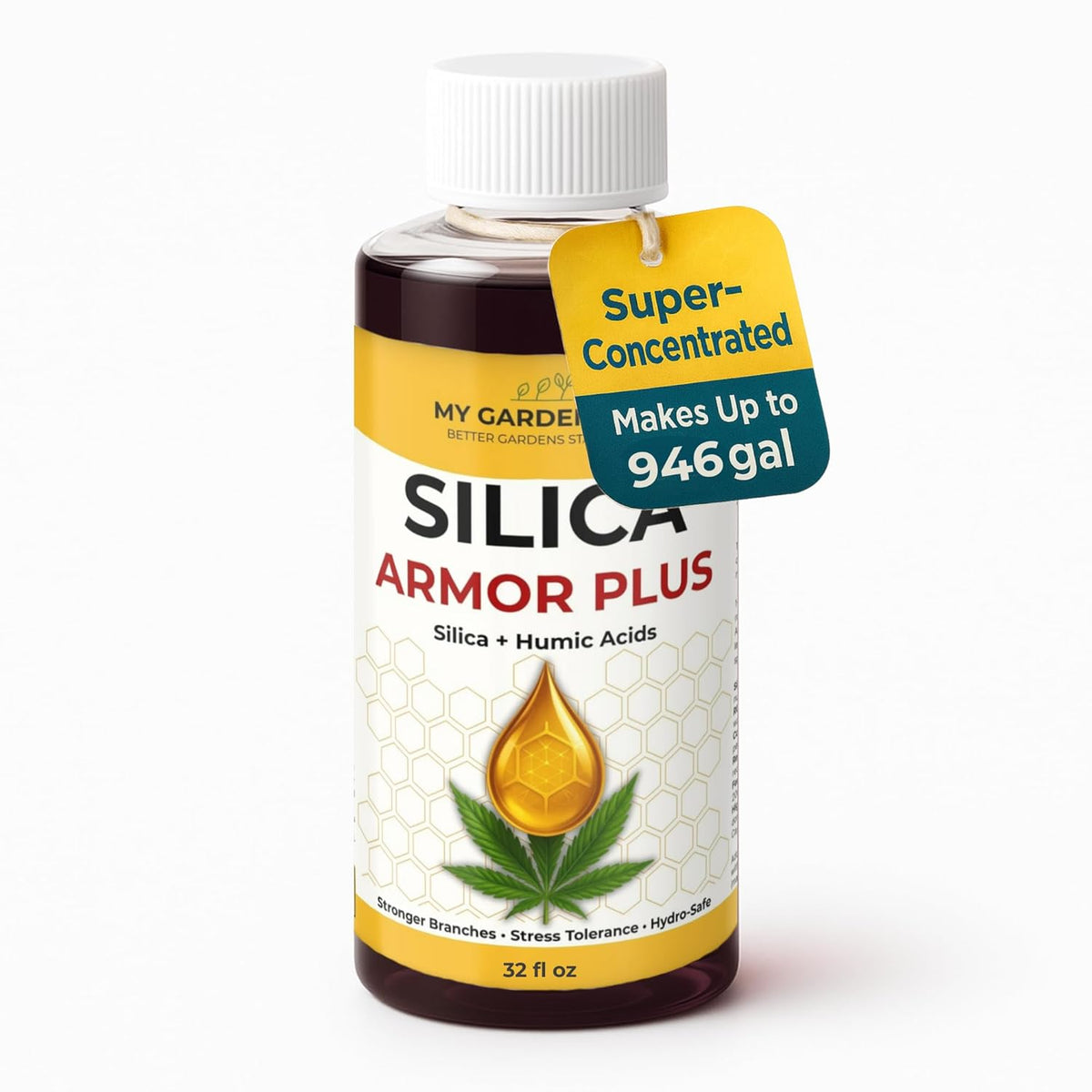 Silica for Plants with Humic Acids – Hydroponic Nutrients & Bloom Fertilizer – Stronger Branches, Stress Tolerance & Big Bloom Growth – Hydroponic Plant Food for Indoor & Outdoor Growers (32 oz)