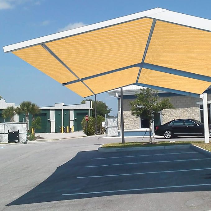 Eden's Decor 4' x 12' Wheat Sun Shade Sail Rectangular Straight Flat Edge Outdoor Canopy Fabric Cloth Awning for Pergola Patio Garden Backyard Custom Size