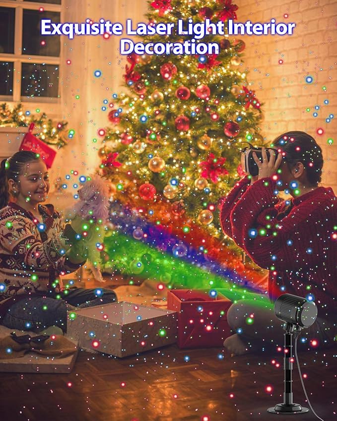 Christmas Laser Lights, RGB Laser Projector Light with RF Remote,Timer, Christmas Decorations Holiday Gift Projector for Xmas Home Garden Yard Party Outdoor Indoor Lights Show