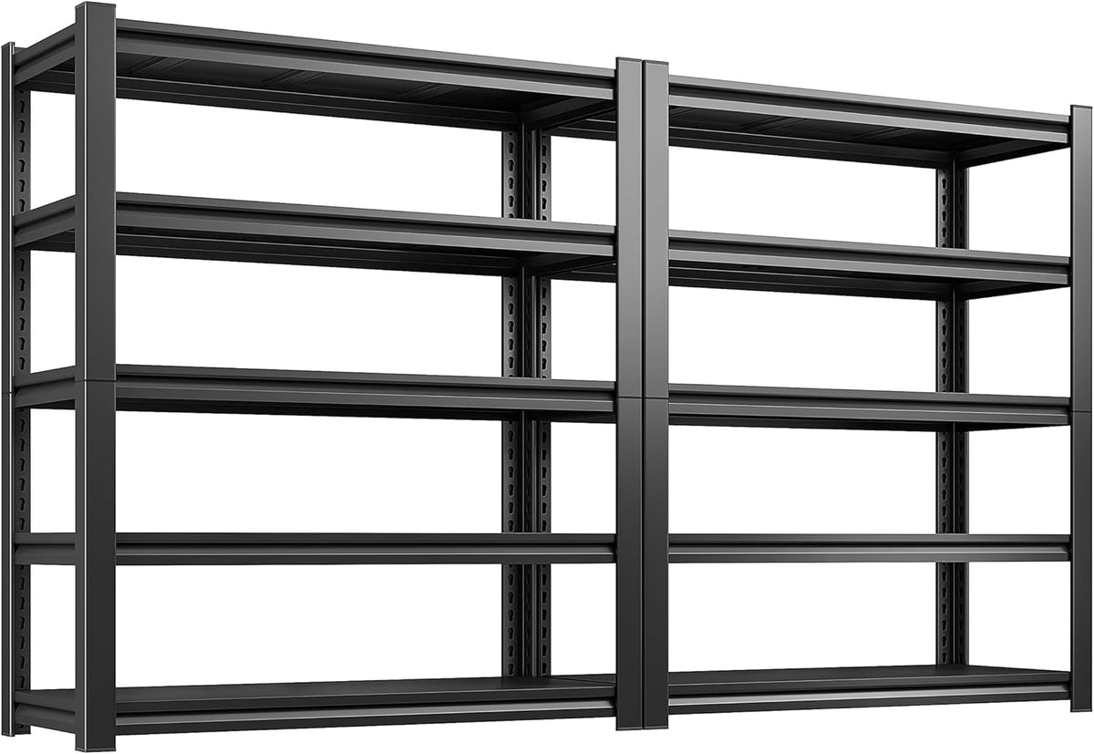 REIBII Garage Shelving 3000 LBS Storage Shelves Adjustable Heavy Duty Shelving Units and Storage Rack for Garage, Basement,2 Pack