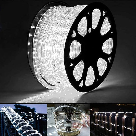 150ft LED Rope Lights Outdoor, 1080 LED Connectable and Flexible Tube Lights with 8 Modes, Waterproof LED Rope Lighting for Garden, Patio, Bedroom, Party, Pool, Indoor Outdoor Decoration (White)