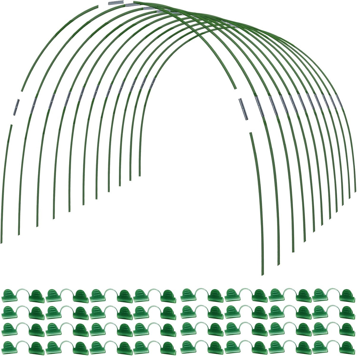 MAXPACE Greenhouse Hoops for DIY Grow Tunnels Less Than 2.7ft Wide, Rust-Free Fiberglass Support Hoops Frame for Garden Fabric, Plant Support Garden Stakes, Gardening Supplies, 50pcs