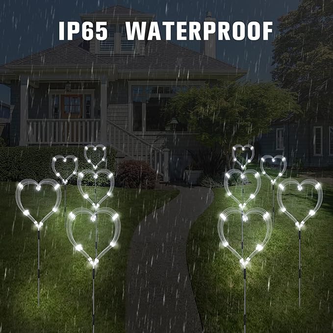 8 Pack Outdoor Solar Garden Lights, Firework Lights Solar Powered 8 Modes, Solar Landscape Lamp Outside Decor with Remote Control,120 LED Waterproof DIY String Lights for Yard Pathway Decoration