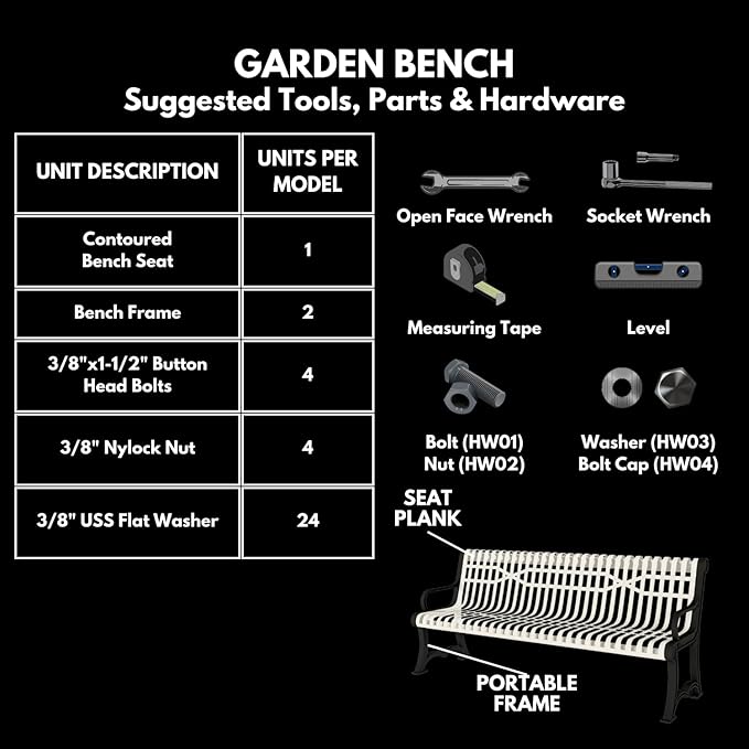 Heavy-Duty Outdoor Bench Thermoplastic Coated, Slatted Steel, Commercial-Grade Garden Bench, Made in America (Portable with Back, 4 Ft, Textured Dark Blue)