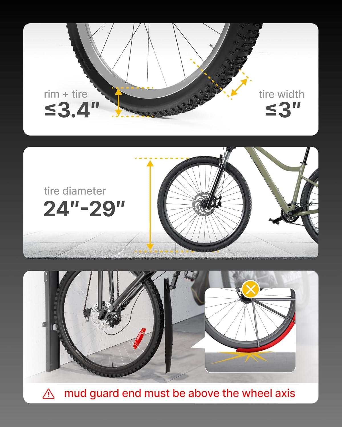 monTEK Automatic Lift EBike Rack – Fits 24-29" Tires, Heavy-Duty Vertical Wall Rack for Bicycles (Up to 71 lbs) - Effortless Lifting, Easy Install - Space-Saving Storage for Garage, Shed, BO
