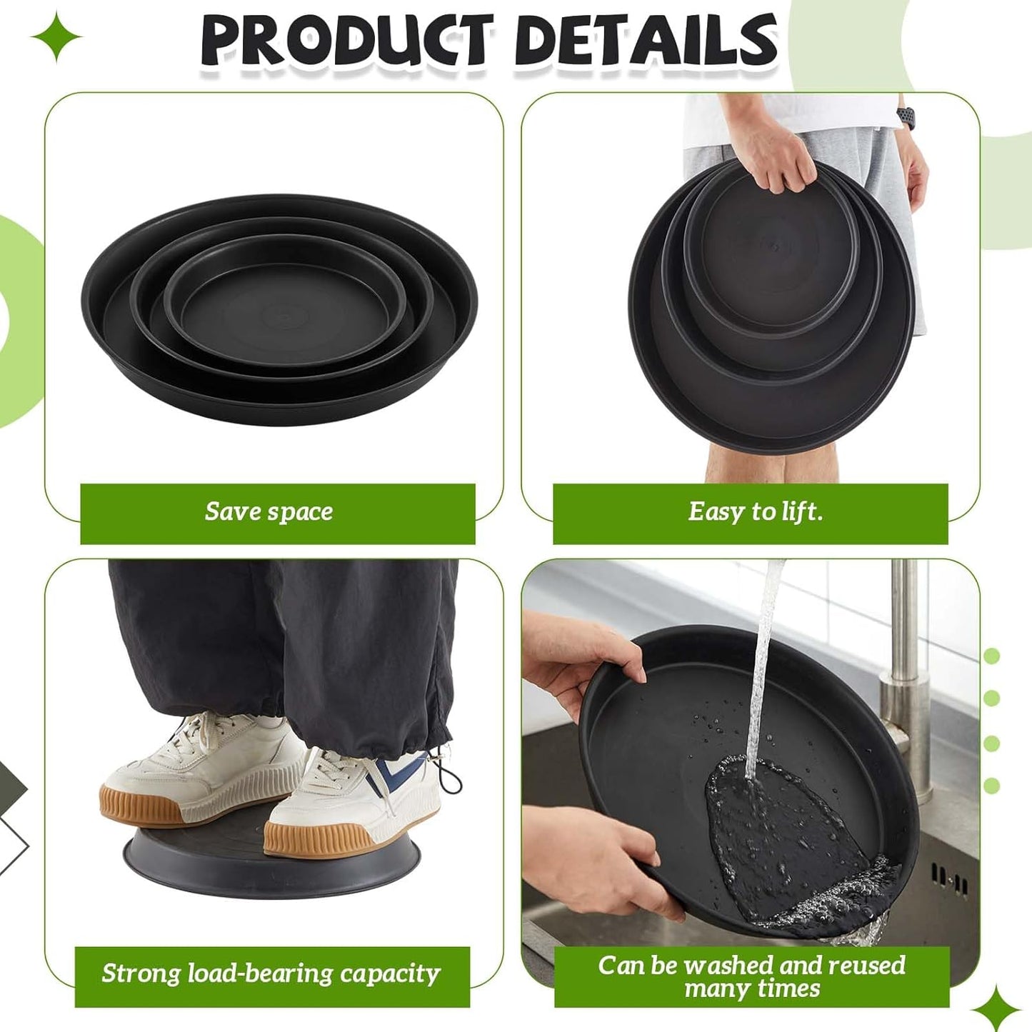 3 Size Round Stepping Stone Mold Internal Diameters 7.8" 10.2" and 13.7" Plastic Stepping Stone Molds for Concrete and Stained Glass for Garden Walk Way