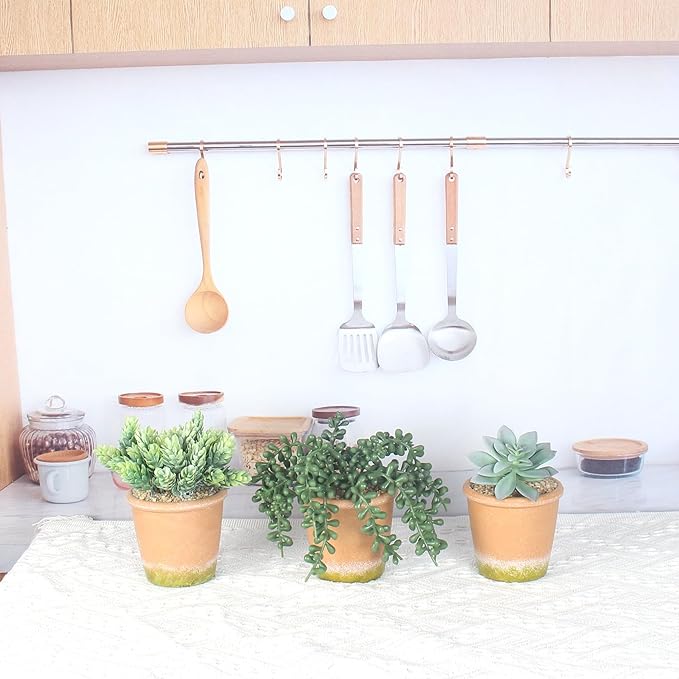 3 Pcs Artificial Succulent Plants Potted False Succulent Plants Potted Faux Potted Plant Family Office Bookshelf Decor