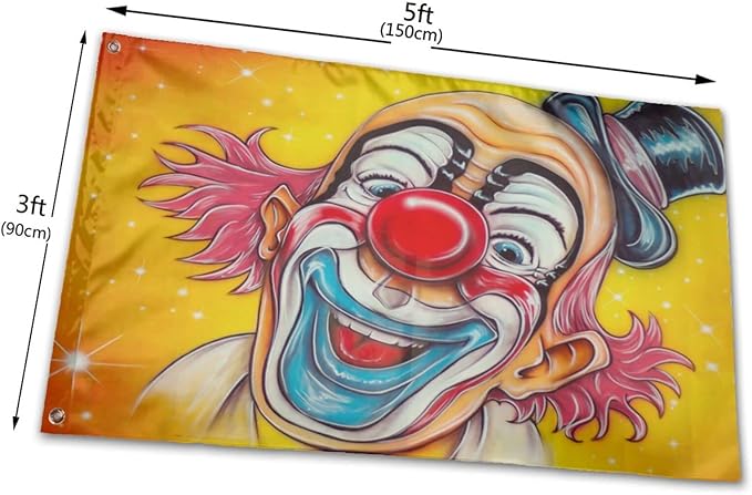 Circus Clown Flag 3x5 Ft Indoor/Outdoor Yard Garden Lawn Holiday Decoration Banner Sign
