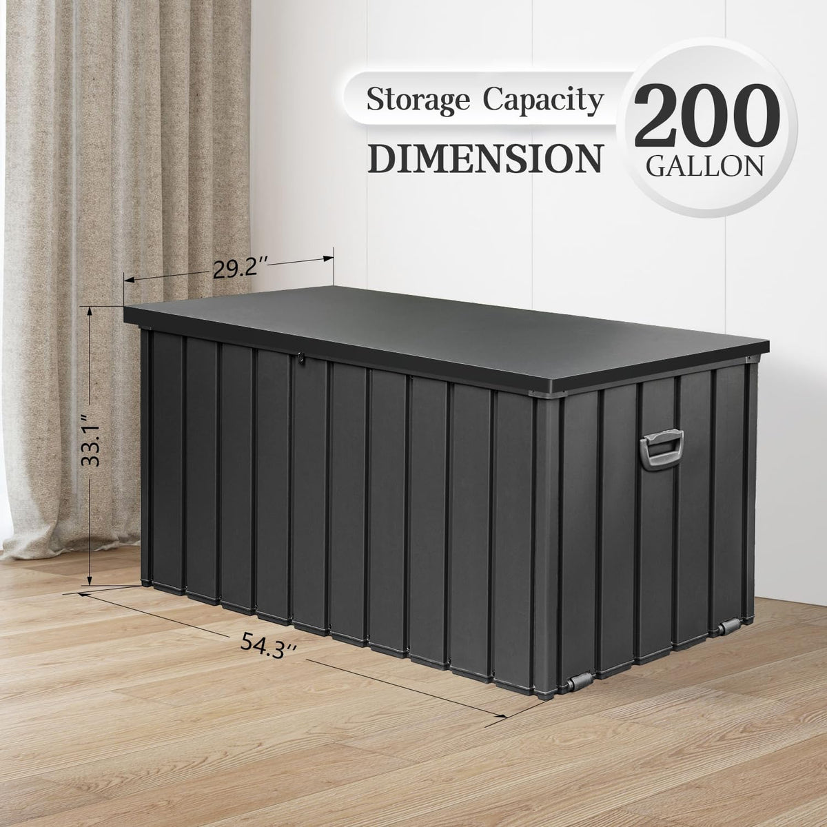 Domi 200-Gallon Outdoor Storage Box – Waterproof, Lockable Storage Cabinet for Patio Furniture, Garden Tools & Pool Supplies – Large Metal Storage for Cushions, Toys & More
