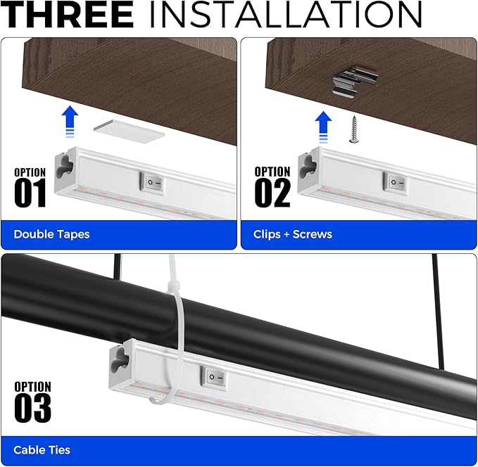 Barrina Grow Light for Indoor Plants, Full Spectrum Sunlight, 1ft Grow Lamp, LED Grow Light Bulbs, T5 Grow Light Strip, Plug and Play, Pinkish White, 4-Pack