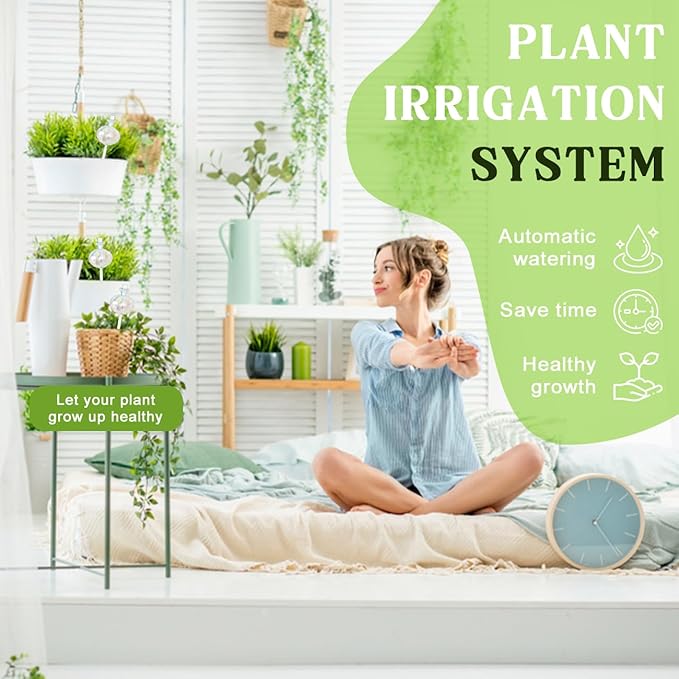 4 PCS Plant Self Watering Globes 8.9 Inch Self Watering Planter Insert Glass Water Globes for Indoor Plants & Outdoor Plants