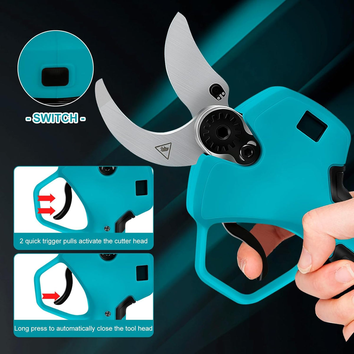 Electric Pruning Shears Compatible with Makita 18V Battery, 2.55“ (65mm) Cutting Diameter, Brushless Pruner Cutter with LED Display & SK5 Blades for Gardening Tree Pruning (Battery NOT included)