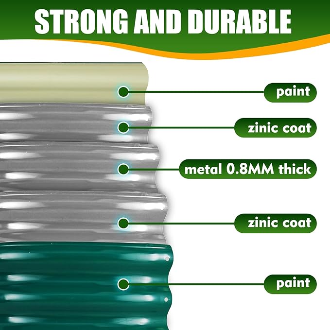 17" Tall Elevated Round Metal Rised Garden Bed- 2'x2' in Size and 0.8MM Thick Durable Planter Box for Vegetables Flowers Succulent at Patio/Garden Outdoor (Dark Green, 2FT Diameter)