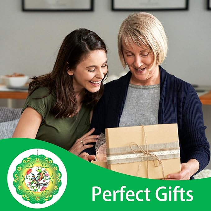 Hummingbird Wind Spinners Metal Hummingbird Gifts for Mom Women Grandma,12inch Hanging Wind Spinner for Outdoor&Indoor Decor Wind Chime Christmas Ornament Gifts for Yard Garden Decoration