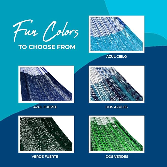 Handmade Hammocks - Hammocks Rada Handmade Yucatan Hammock - Artisan Crafted in Central America - Fits Most 12.5 Ft. - 13 Ft. Stands - Carries Up to 550 Lbs for Two