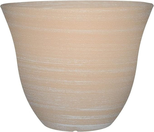 Classic Home and Garden Honeysuckle Resin Flower Pot Planter, Beige, 13"