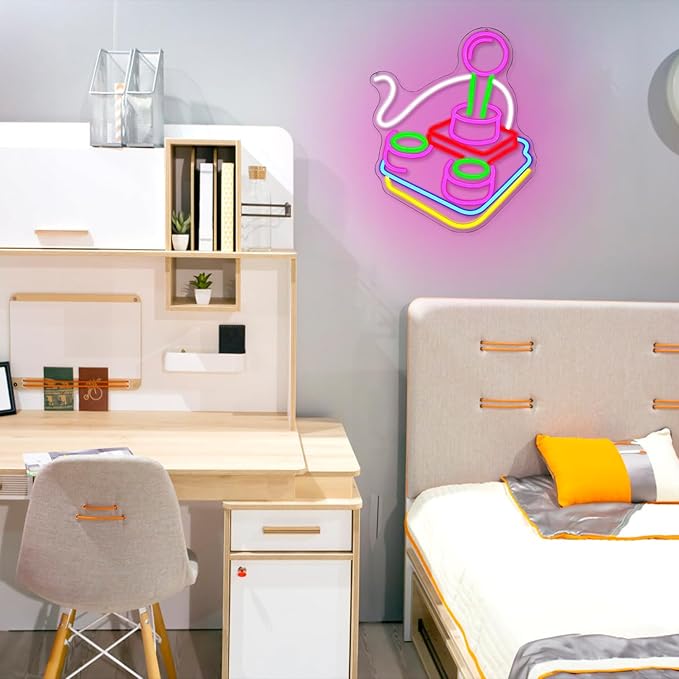 Alkkign Gamer Neon Sign for Wall Decor Game Controller Neon Signs Gaming Neon Light for Gamer Room Decor Game LED Sign for Teen Boys Room Gaming Room Decoration