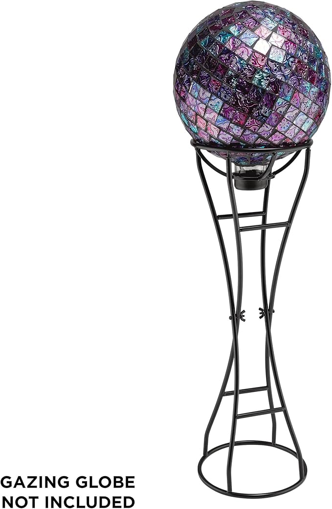 Alpine Corporation 24" Tall Indoor/Outdoor Metal Gazing Globe Display Stand, Black