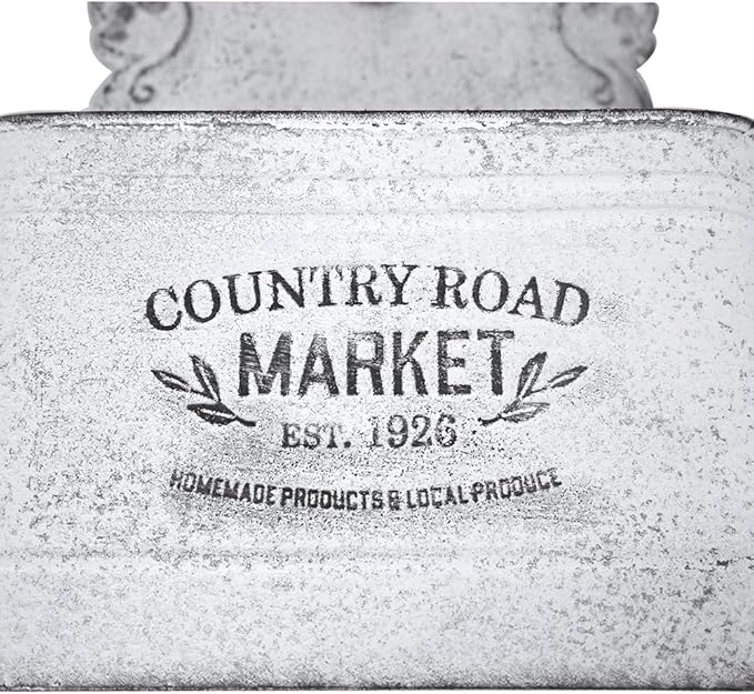 All Chic Metal Wall Planter Wall Mount Planter Wall Vases for Flowers Shabby Chic Wall Decor for Rustic Farmhouse Wall Outdoor Decor (White)…