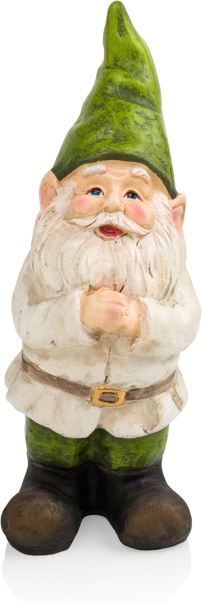 Alpine Corporation 12" Tall Outdoor Garden Gnome Folding Hands Yard Statue Decoration