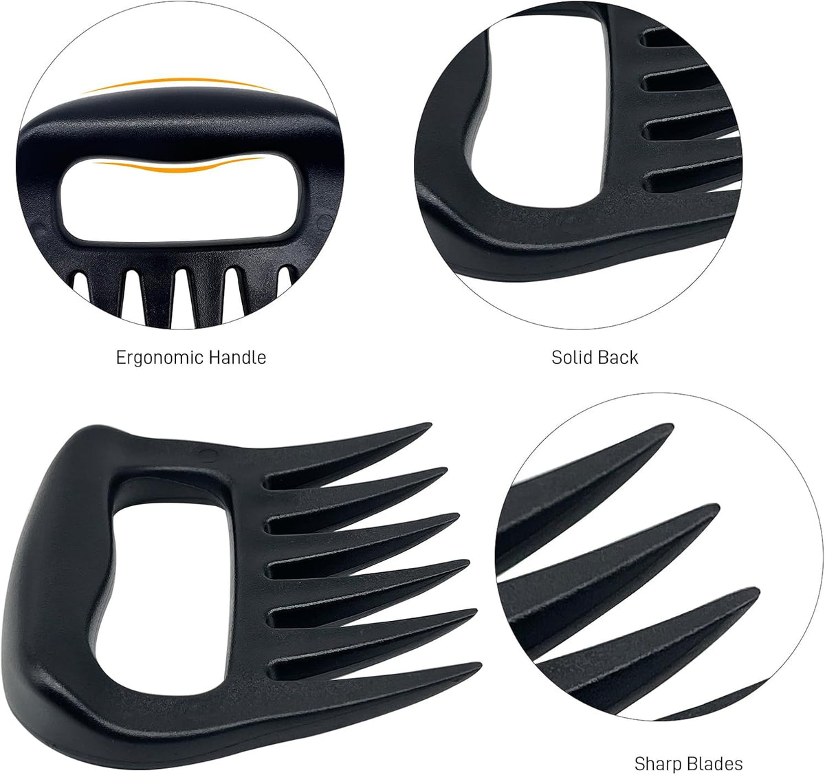 Meat Shredder Claws, Bear Claws for Shredding Meat Pulled Pork Chicken Turkey Beef, 2 PCS Barbecue Smoker Grilling Accessories for BBQ Gifts, White Elephant Gifts, Stocking Stuffers