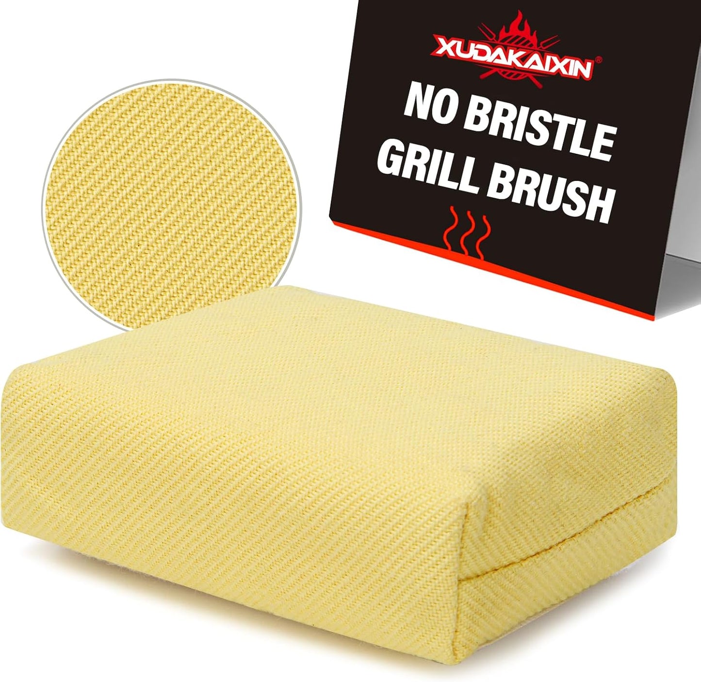 Grill Brush Bristle Free,(Only Replaceable Cleaning Head No Grill Brush)-Yellow
