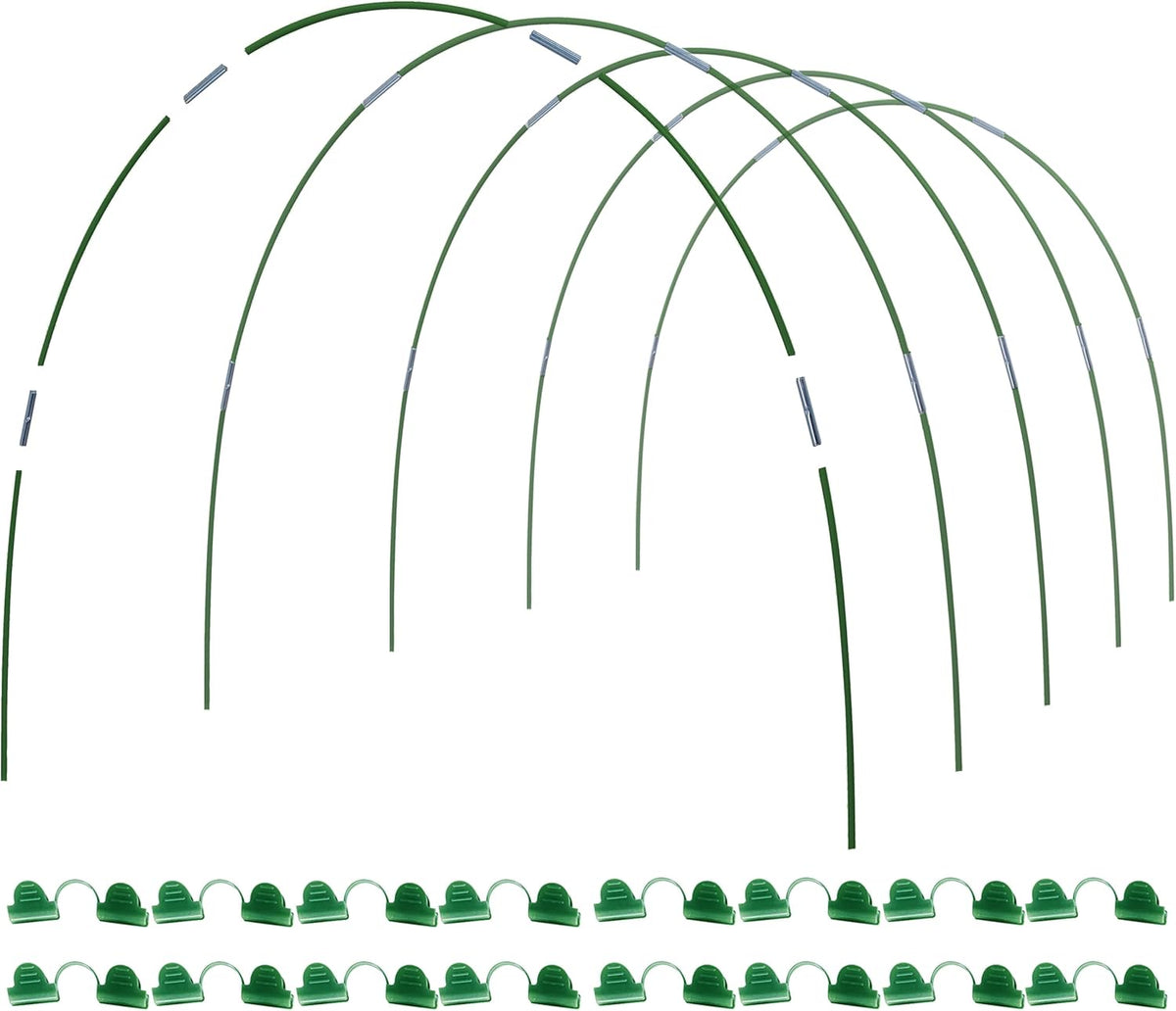 MAXPACE Greenhouse Hoops for DIY 2.8ft or Wider Grow Tunnel, Rust-Free Fiberglass Support Hoops Frame for Garden Fabric, DIY Plant Support Garden Stakes, Gardening Supplies, 25pcs