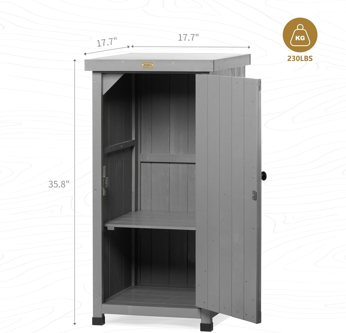 Outdoor Storage Cabinet for Patio, Garden Potting Bench Table with Shelves & Metal-Tabletop, Wooden Planting Work Station, Weatherproof